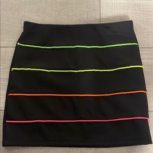 Black Skirt with Neon Stripes